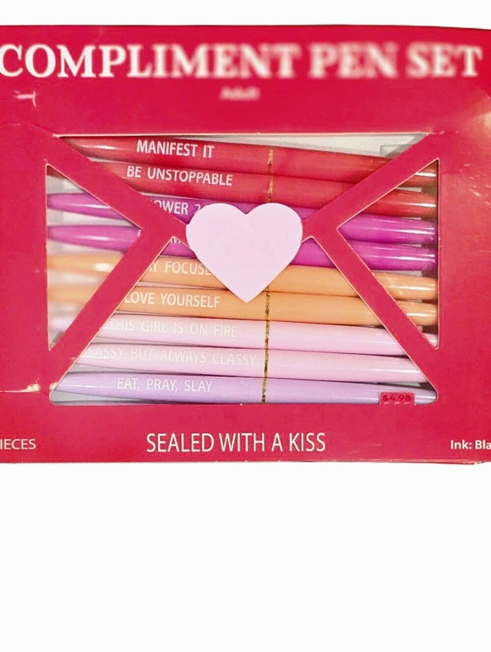 Pen + Gear Sealed With A Kiss Compliment Inspirational 10-PK Black Ink Pen Set